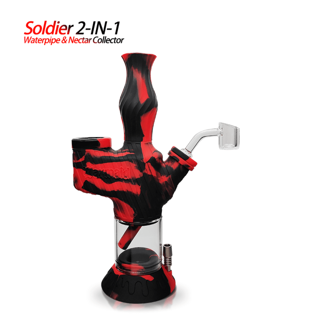 Soldier 2 IN 1 Waterpipe Nectar Collector Red Black 01