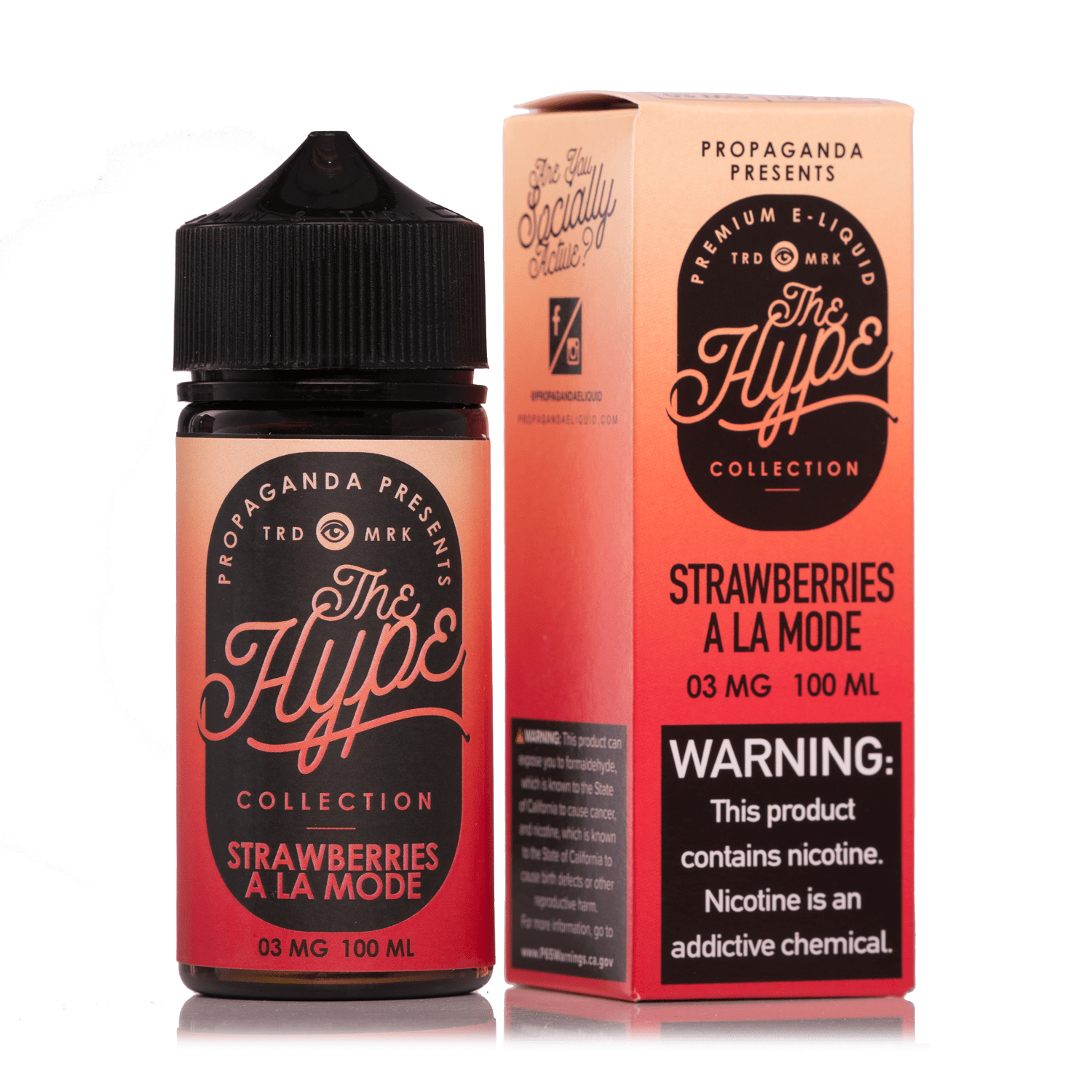 The Hype Strawberries A La Mode 100ml Vape Juice