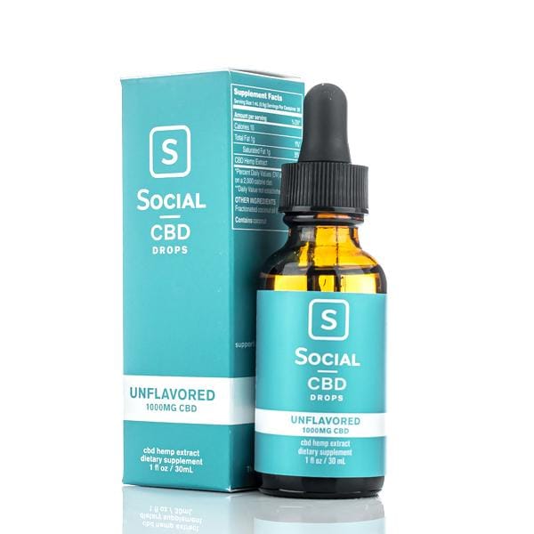 Social CBD Drops - 1000mg Tincture - Unflavored