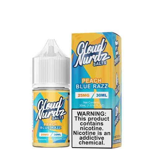 Cloud Nurdz Salts Peach Blue Razz 30ml Nic Salt Vape Juice