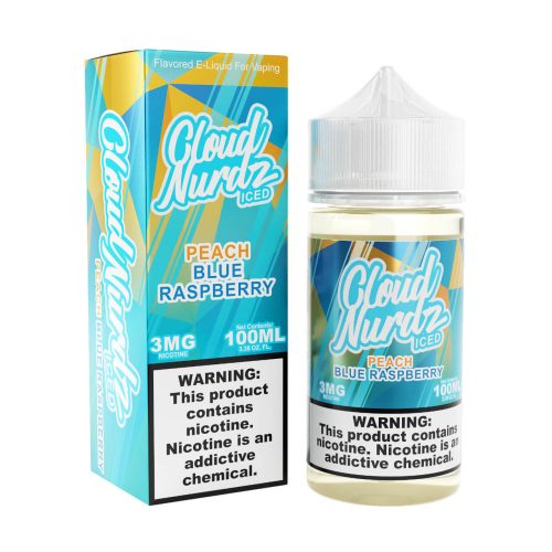 Cloud Nurdz Peach Blue Razz Iced 30ml Nic Salt Vape Juice