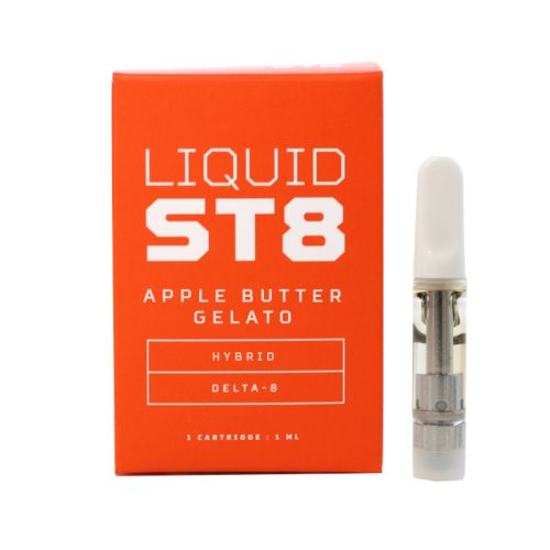 Liquid St8 – Delta 8 Vape – Ceramic C-Cell Cartridges – Apple Butter Gelato – 1ml